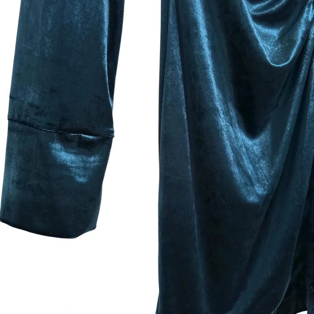 NWT FREE PEOPLE Shayla Blue Velvet Button Down Mini Dress Size Large